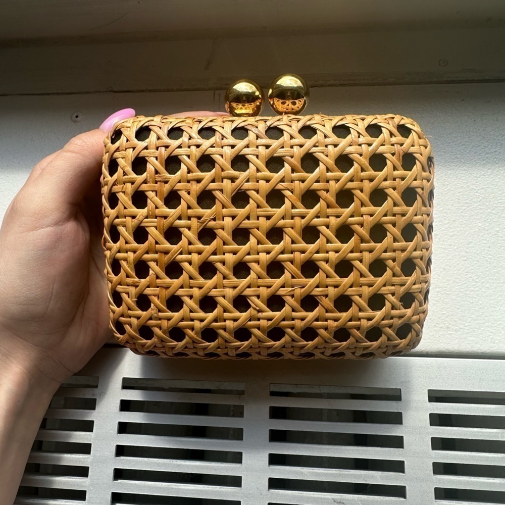 Rare Vintage Dolce & Gabbana Rattan/Wicker Box Evening Bag